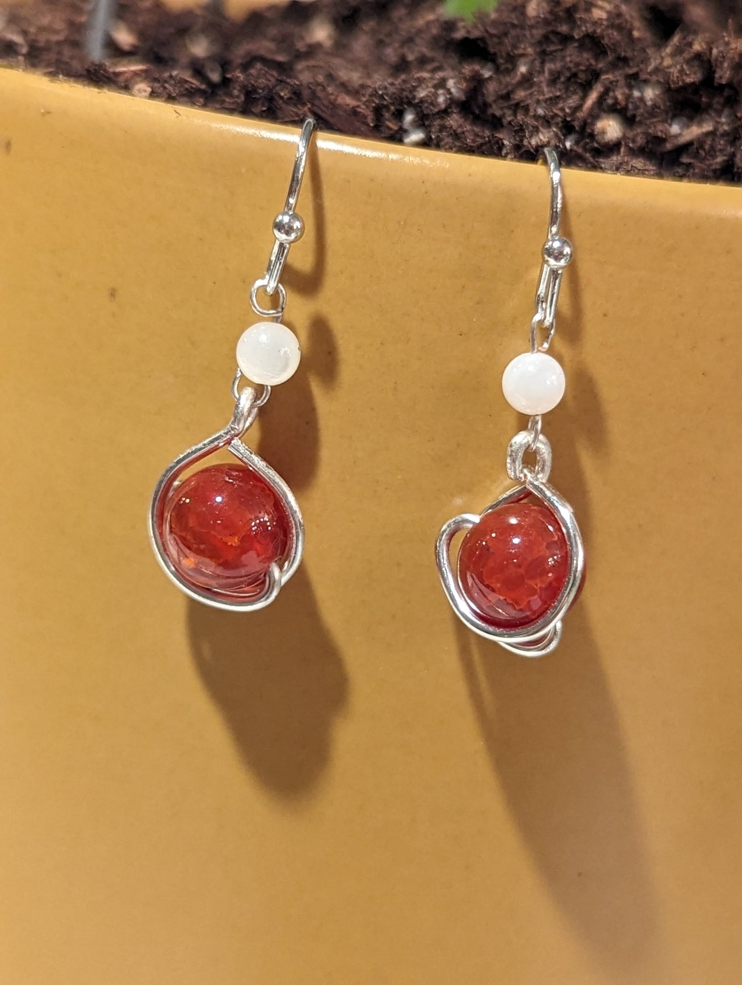 drops of rose earrings
